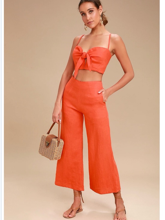 Faithfull the Brand Pants - Faithfull the Brand -Tomas Coral Red Culottes